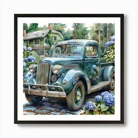 Old Truck In Front Of House Art Print