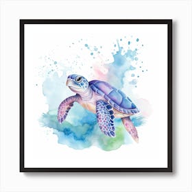 Baby Sea Turtle Watercolour 9 Art Print