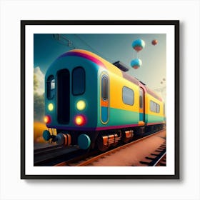 Train On The Tracks Art Print