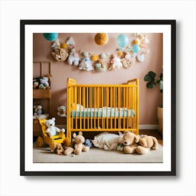 A Photo Of A Baby Crib With A Baby Sleeping In It 1 Art Print