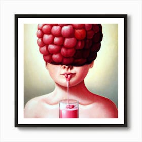 Raspberry Head Art Print
