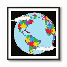 Autism Puzzle World Art Print