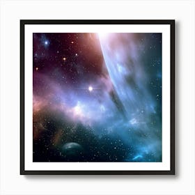 Space Nebula by dee Art Print