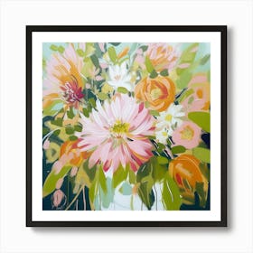 Abstract Oils Floral Vase 1 Art Print