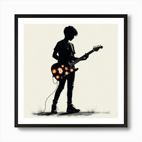 Boy Playing Guitar Art Print