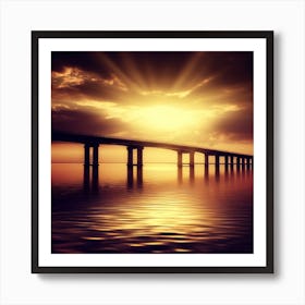 Sunset Over The Bridge 2 Art Print