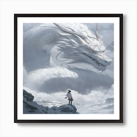 White Dragon Art Print