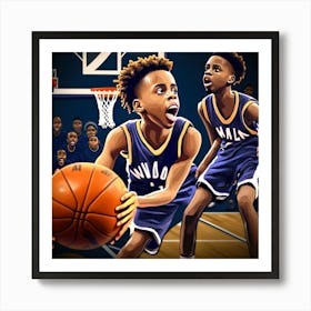 Basketball Player Dribbling 2 Art Print