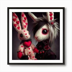 Valentine Bunnies Art Print