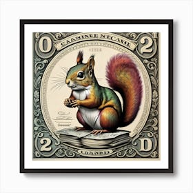 Vintage Squirrel Art Print Art Print
