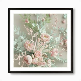 Pink Floral Arrangement Art Print