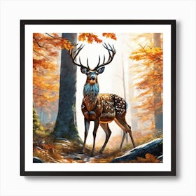 Deer In The Forest 182 Art Print
