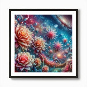 Roses In Space Art Print