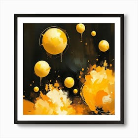 Yellow Spheres1 Art Print