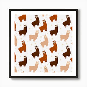Llama Pattern Art Print