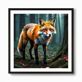 Red Fox In The Forest 2 Art Print