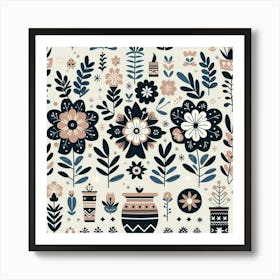 Ethnic Floral Pattern 1 Art Print