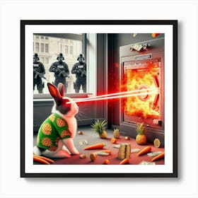 Bunny Laser Art Print