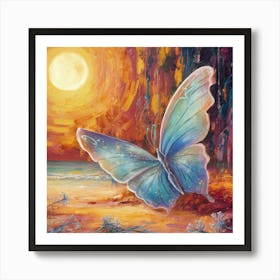 Butterfly At Sunset 9 Art Print