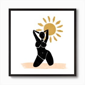 Sunbathing Woman Art Print