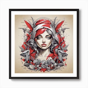 Girl With Red Hair Art Print