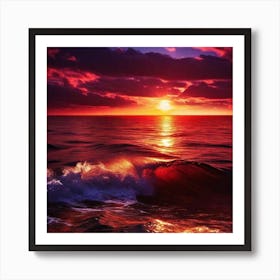 Sunset Over The Ocean 78 Art Print