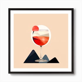 Abstract Glass Of Wine Alcohol Illustration Art Art Print