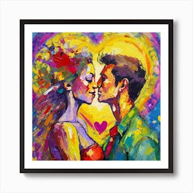 Kissing Couple 4 Art Print