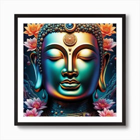 Buddha face nirvana 1 Art Print