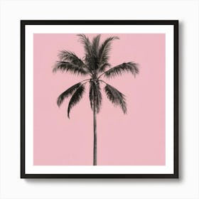 A Lone Palm Pink Art Print Art Print