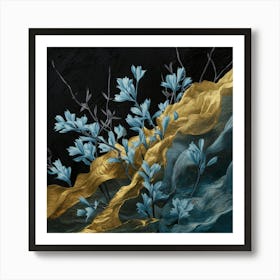 Blue And Gold Art Print