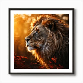 Lion In The Forest Art Print