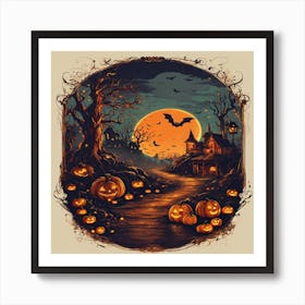 Halloween Pumpkins Art Print