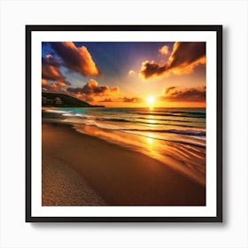 Sunset On The Beach 708 Art Print