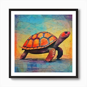 Turtle On The Beach Art Print
