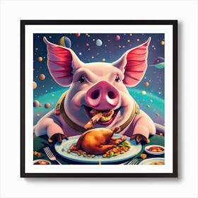 Pig Chicken Dinner Art Print