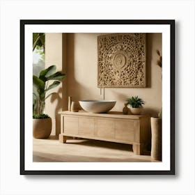 Ultra Realistic Photo Of Bali Inspired Cream Stone (28) Art Print