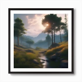 Echoes Of Elysium - A Cinematic Tapestry Of Nature S Beauty Art Print