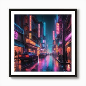 Neon City Art Print 2 Art Print