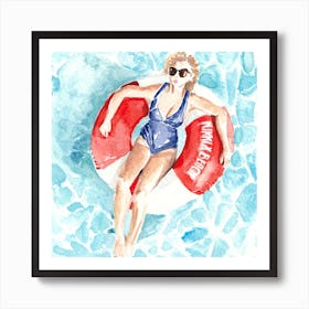 Beach Day Square Art Print