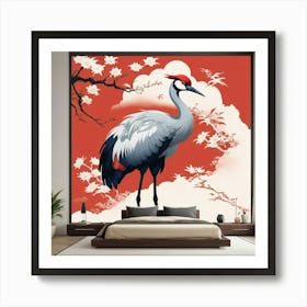 Default Japanese Red Crown Crane Bedroom Art 1 Art Print