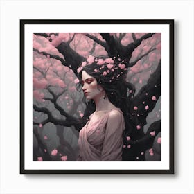 907606 Dryad In The Cherry Blossom Woods 2 Art Print