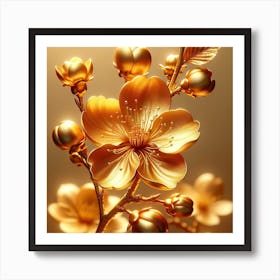 Golden Blossoms Art Print