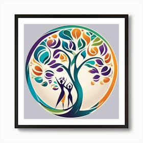 Meeting under the tree Art Print