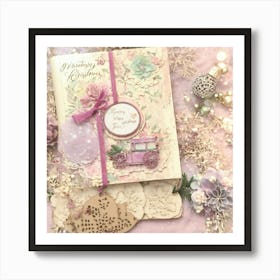 Shabby Chic Dreamy Mist Pastel Colors Junk Journal (2) Art Print