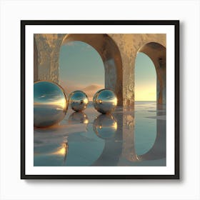 Spheres In Water Art Print