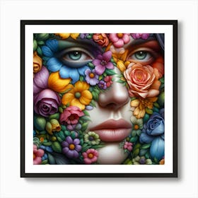 Flower Face Art Print