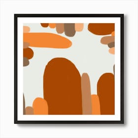 Brown and orange abstract Art Print