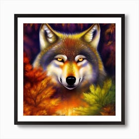 Autumn Wolf 3 Art Print