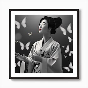 Japanese Woman In Kimono Pop Poster